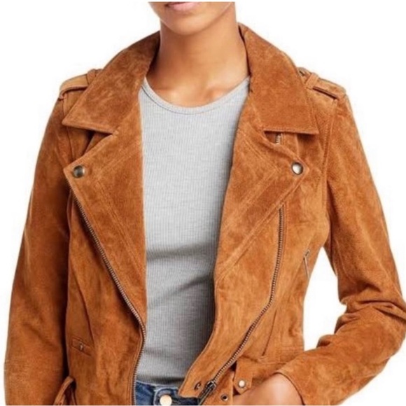 BLANK NYC Tan Suede Moto Jacket Size Small - Picture 2 of 6